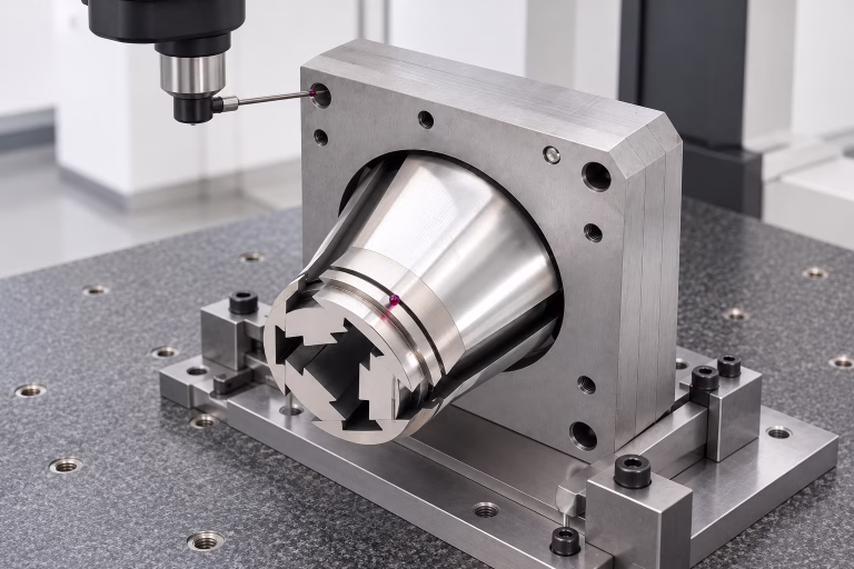 Inspection of collapsible core component for precision plastic parts with undercuts