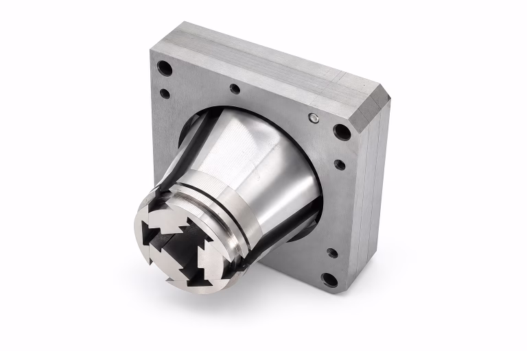Collapsible core mold component for precision plastic parts with internal undercuts