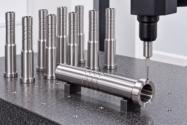 CMM inspection of precision core sleeve ID and OD concentricity